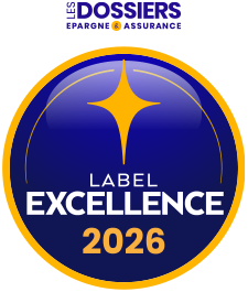 Label d'Excellence 2026, catégorie PER individuel, décerné par Les Dossiers de l'Épargne